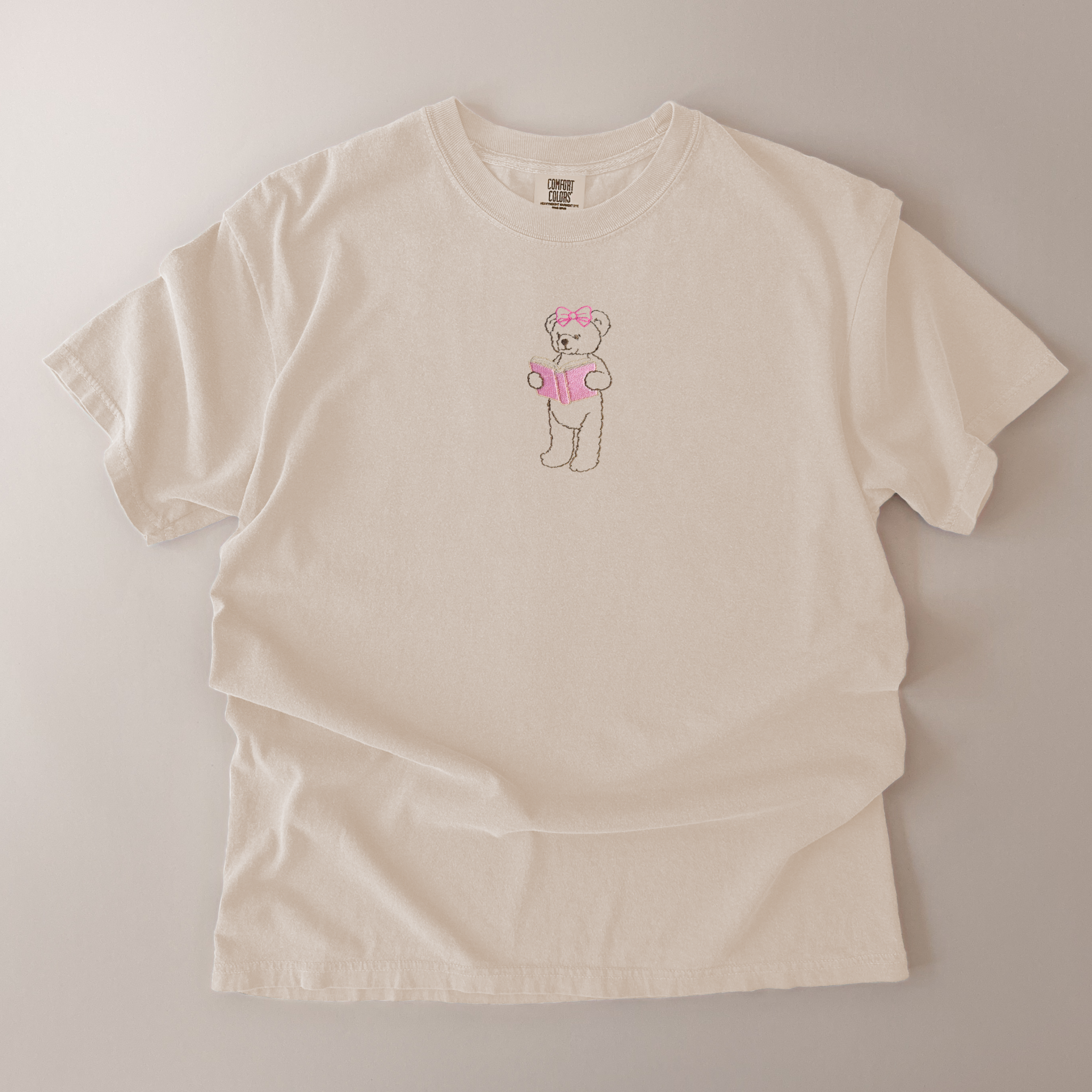 Embroidered Reading Bear T-Shirt