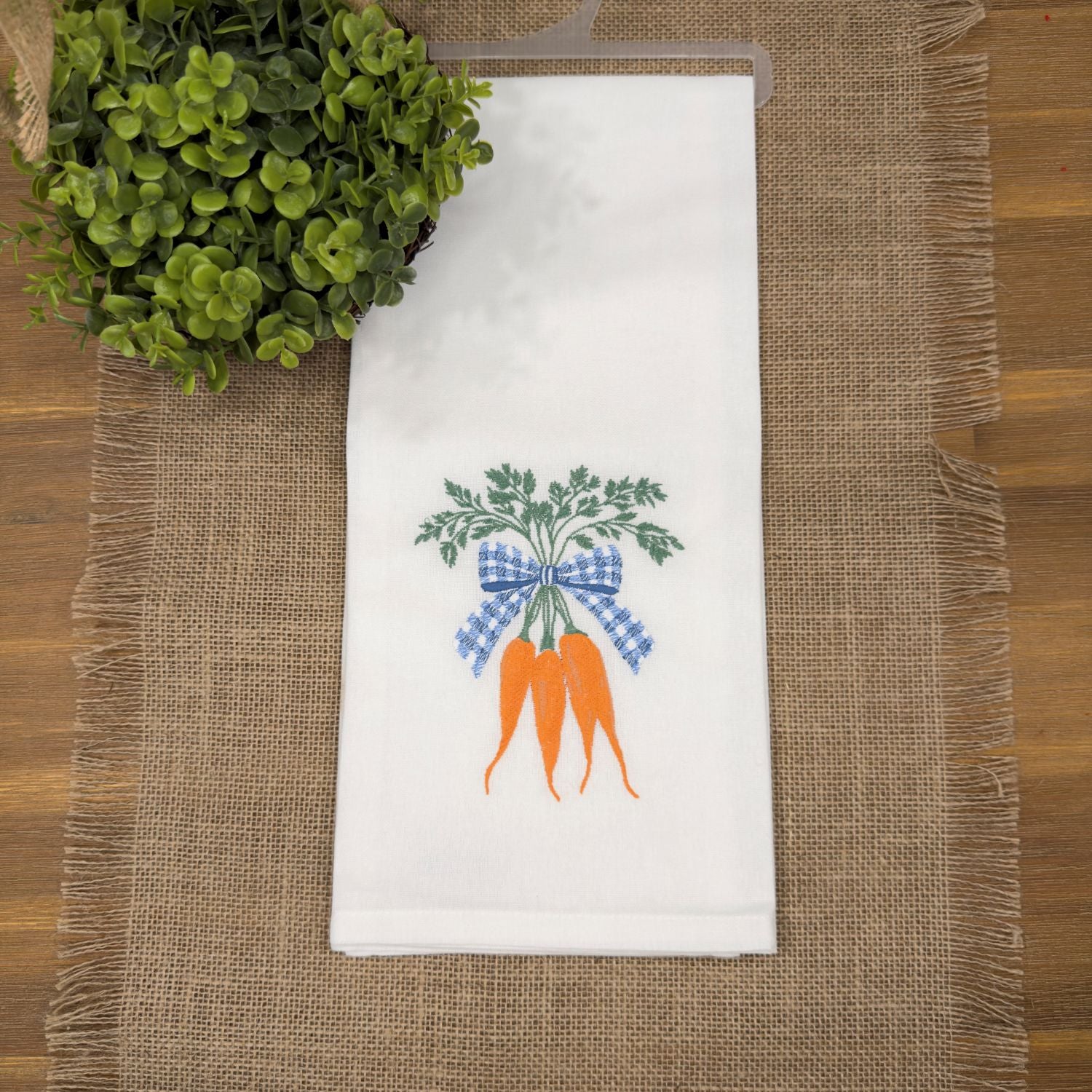 Embroidered Tea Towel (Matte Stitch)