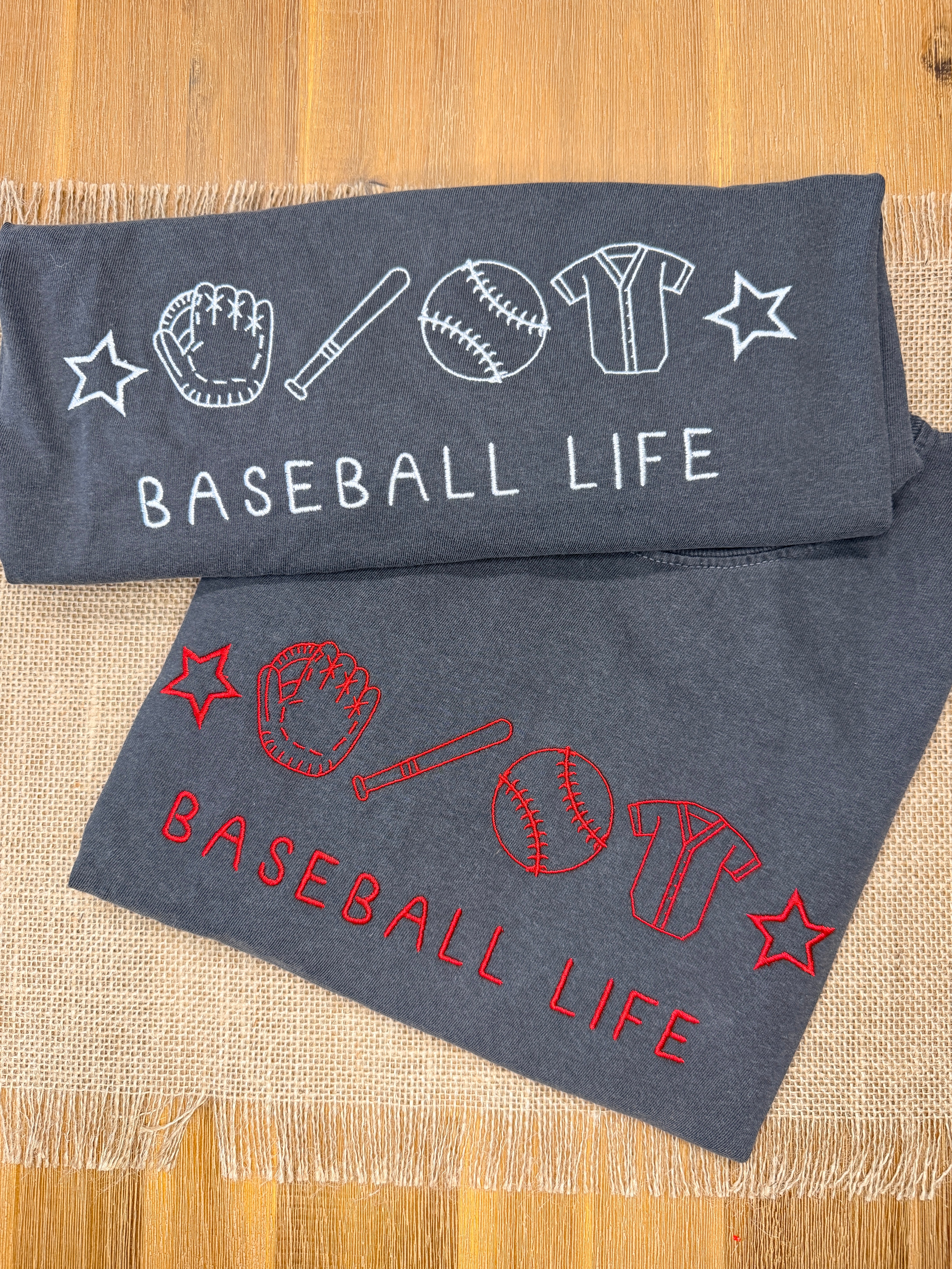 Baseball Life Embroidered Tee (Custom Colors)