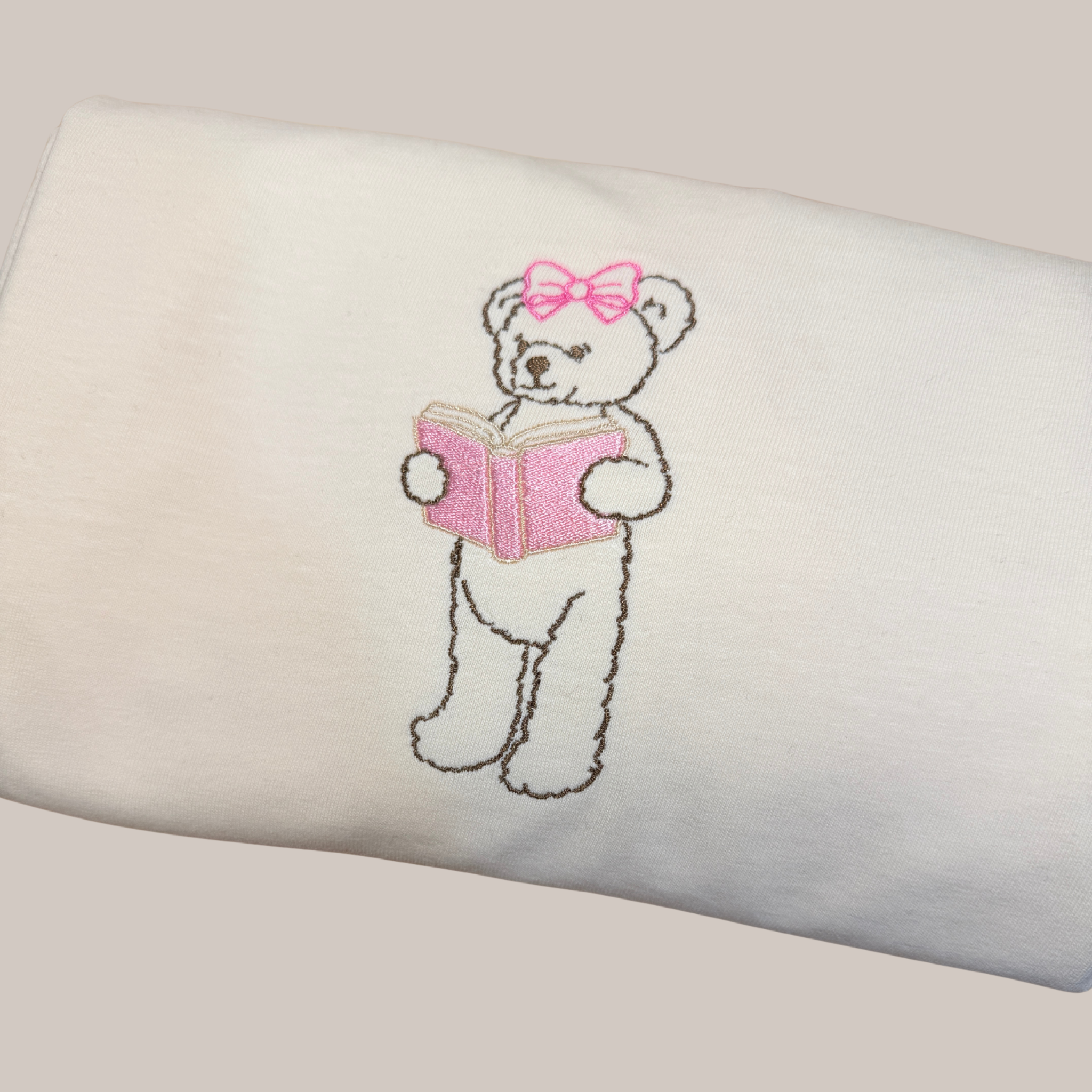 Embroidered Reading Bear T-Shirt