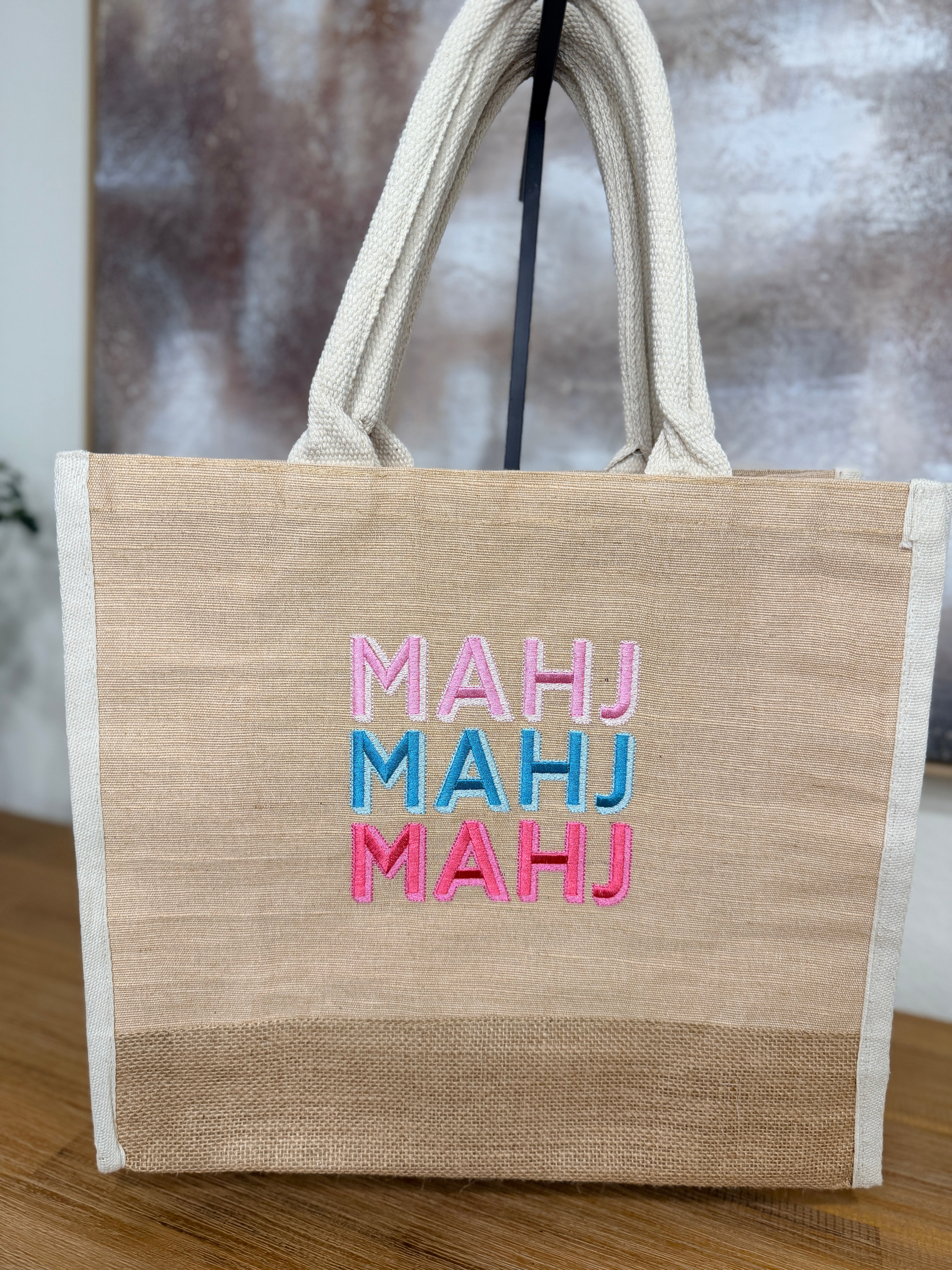“MAHJ” Embroidered Tote