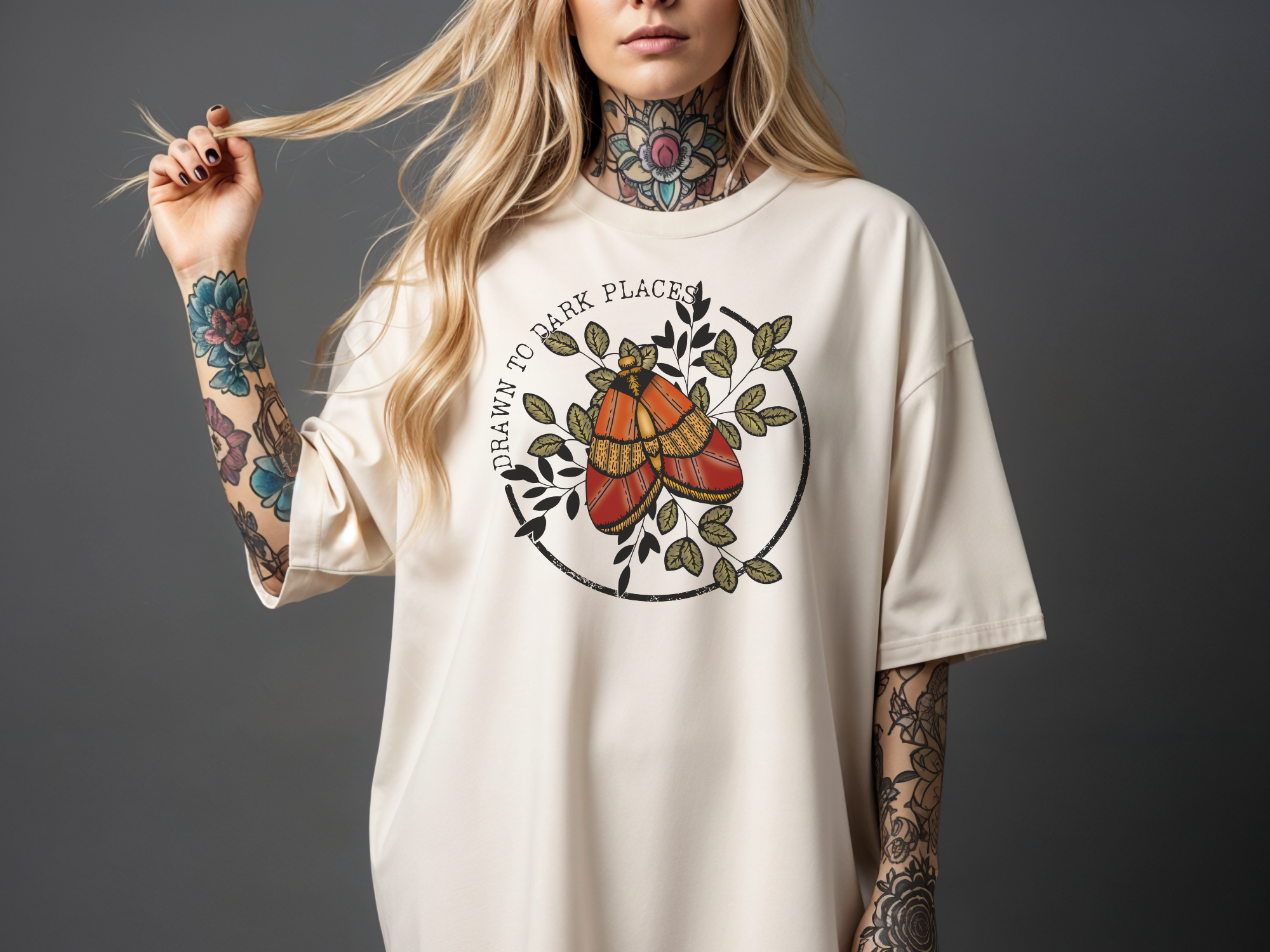 Drawn to Dark Places Moth Graphic T-Shirt